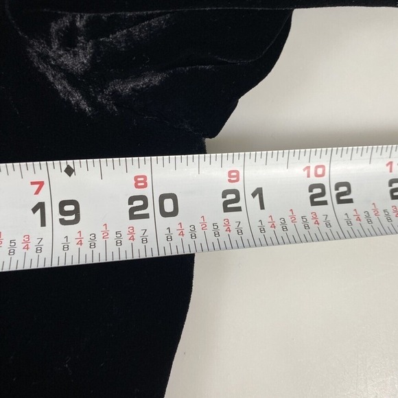 Ann Taylor Womens Velvet Silk Lined Blazer jacket size 14 Black Boho Holiday - Picture 7 of 10